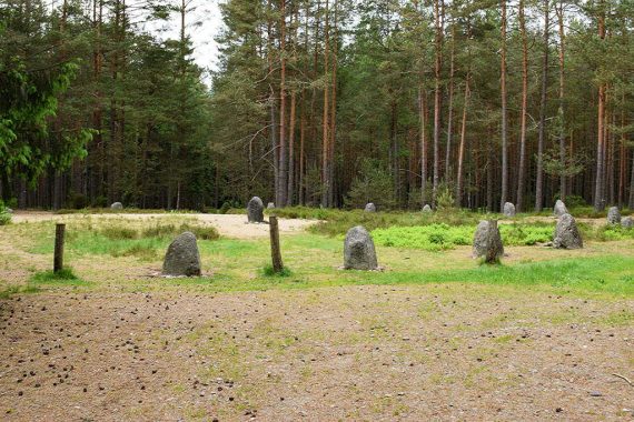 Kręgi kamienne - miejscowość Grzybnica. Stone circles - Grzybnica locality.